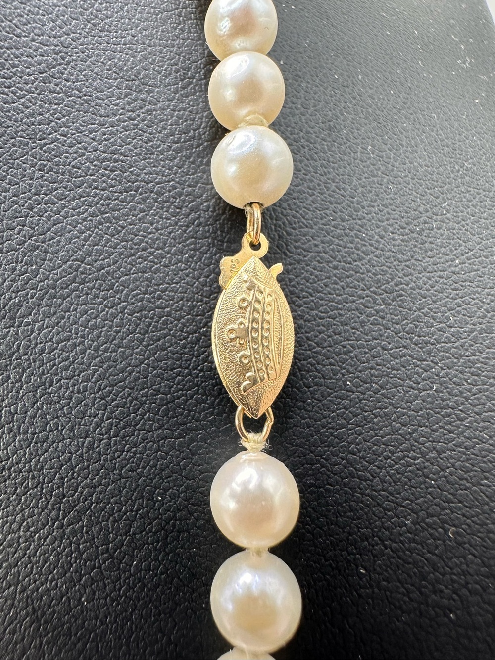 14k Gold Imperial Pearl Syndicate Genuine Pearl Necklace 19” Crown Clasp Akoya? - Picture 4 of 17